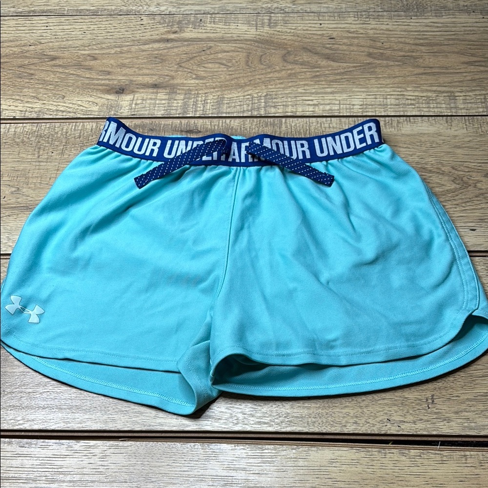 Youth Under Armour Blue Athletic Shorts Heatgear Size Large